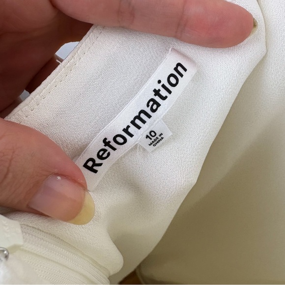 Reformation Allium Dress Ivory White Floral Backless Wedding Gown Bridal Size 10 - Picture 8 of 9